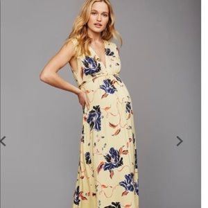 Long yellow Rachel pally maternity dress